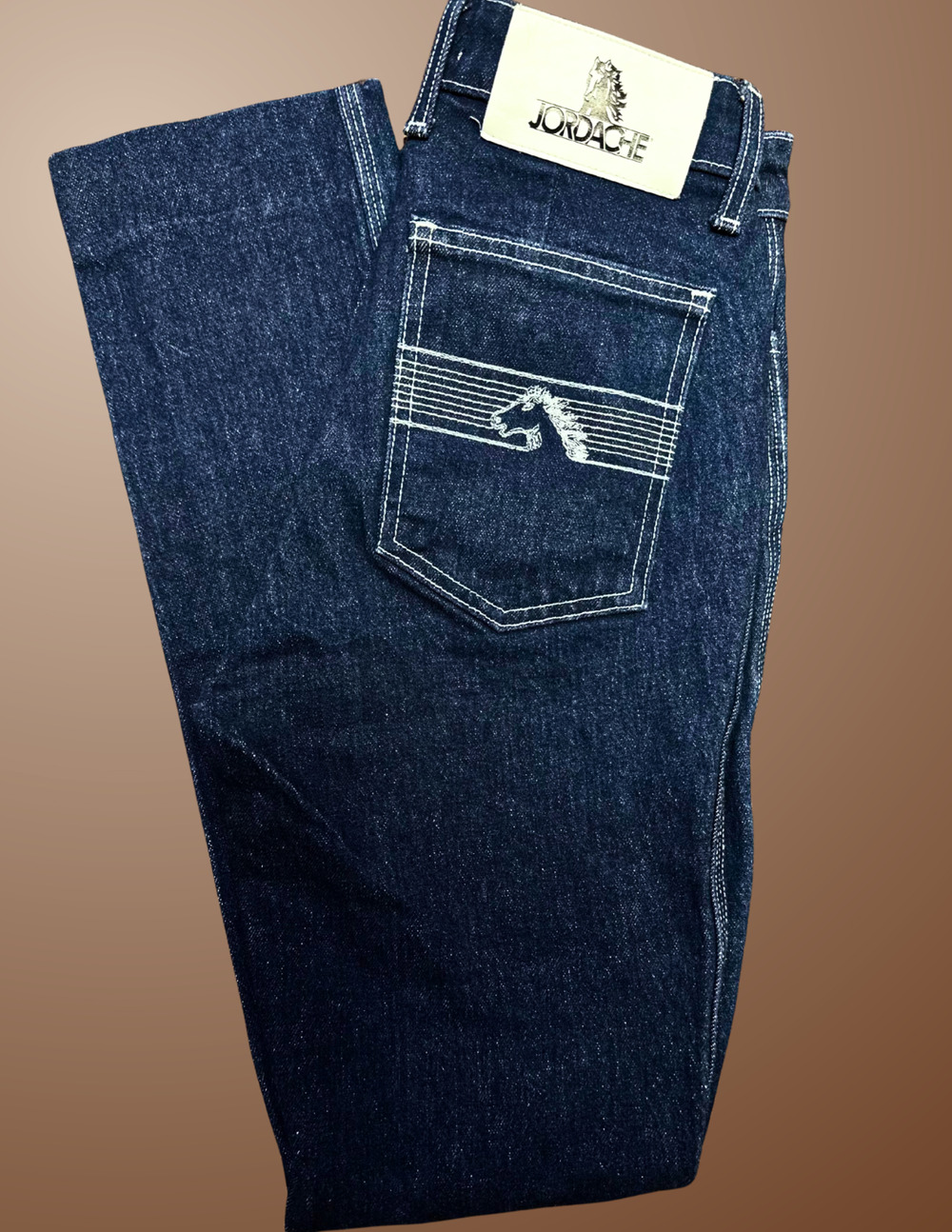 Vintage Jordache High Waist Jeans 26 Dark Wash Horse Head Logo 70s 80s Straight